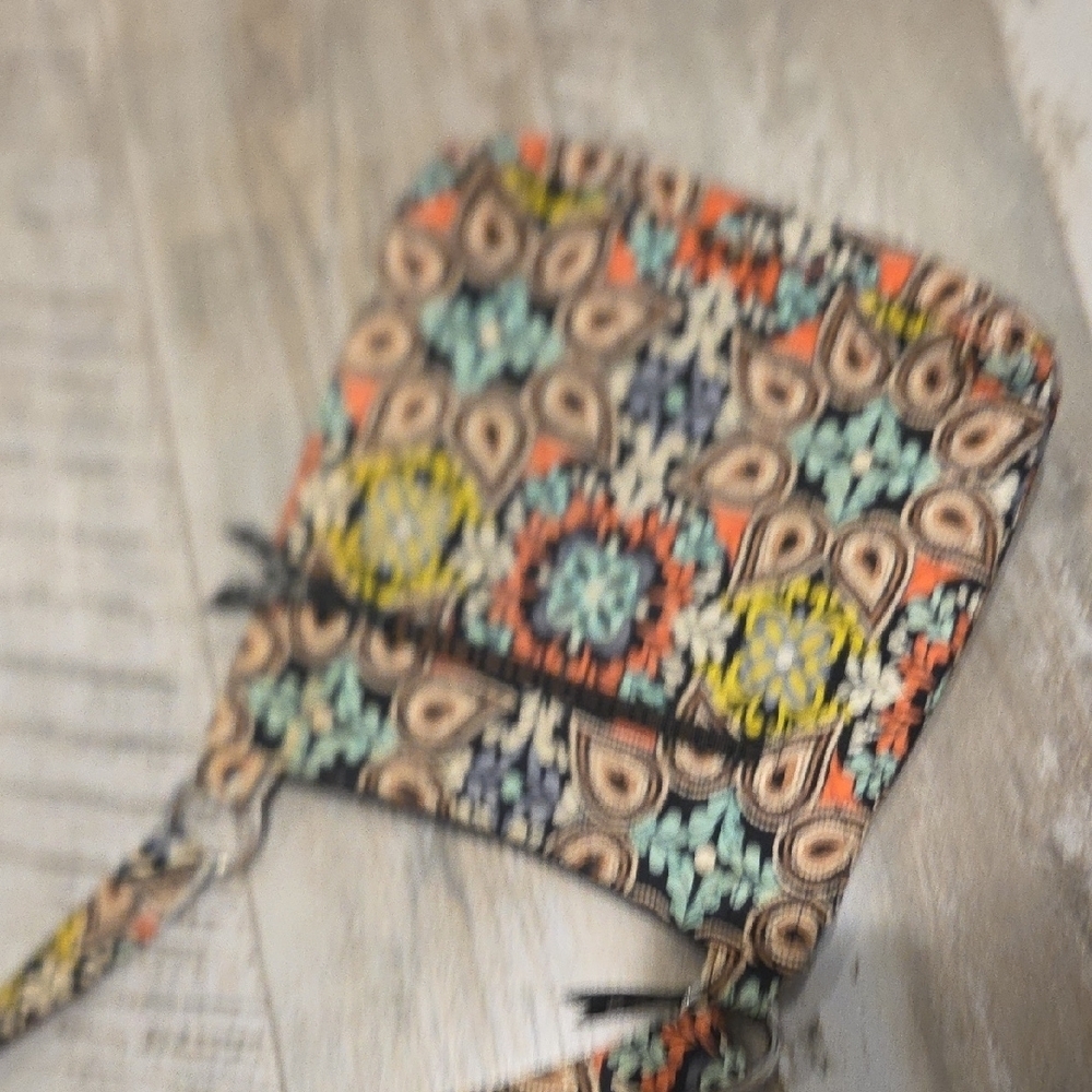 Vera Bradley Black and Orange Floral Crossbody Bag - Picture 5 of 6
